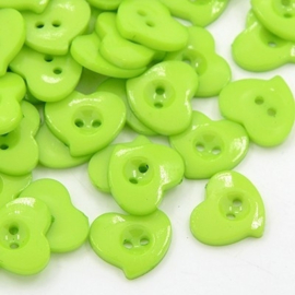 25 Knoop hart groen 15x14mm