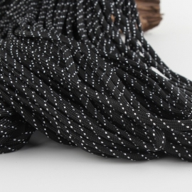 1 meter Paracord zwart zilvergrijs
