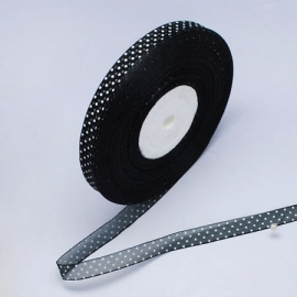 Organza lint 14mm zwart bewerkt