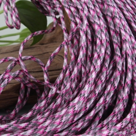 5 meter Paracord   Dikte 4mm  roze bewerkt
