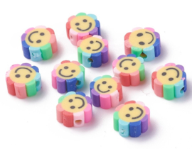 10 Polymeer kralen smiley