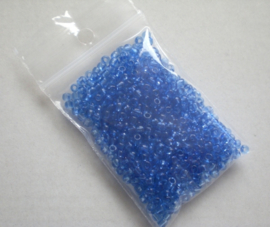 250 gram Rocailles transparant blauw 3mm