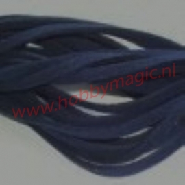 Suede veter donkerblauw