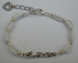 armband rocailles met love