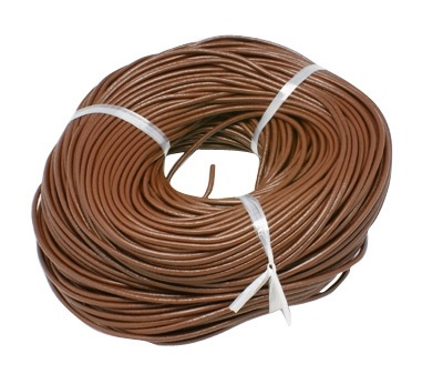 2  meter leer rond 1.5mm zadelbruin