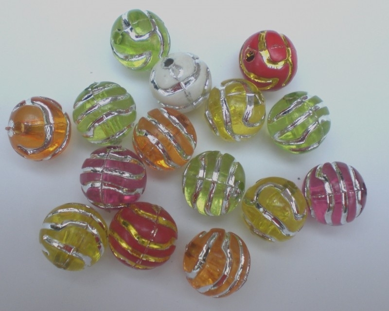 100 x Kralen rond 12 mm kleuren mix