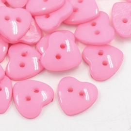 Knoop hart roze 14x14mm
