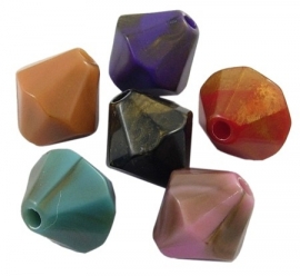 Kralen konisch 15x16mm kleuren mix aantal 20