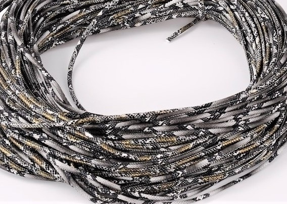 2 meter Pu leer 4mm zwart grijs