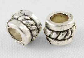 Tibetaans zilver tussenkralen 5x4mm LF0 aantal 20