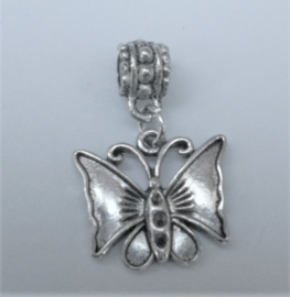 Tibetaans zilveren bedel met vlinder bedel