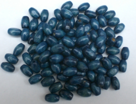 500 x Houten kralen  8x5mm  petrol blauw