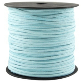 Suede veter  5 meter licht aqua