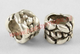 Metal bead tibetaans zilver