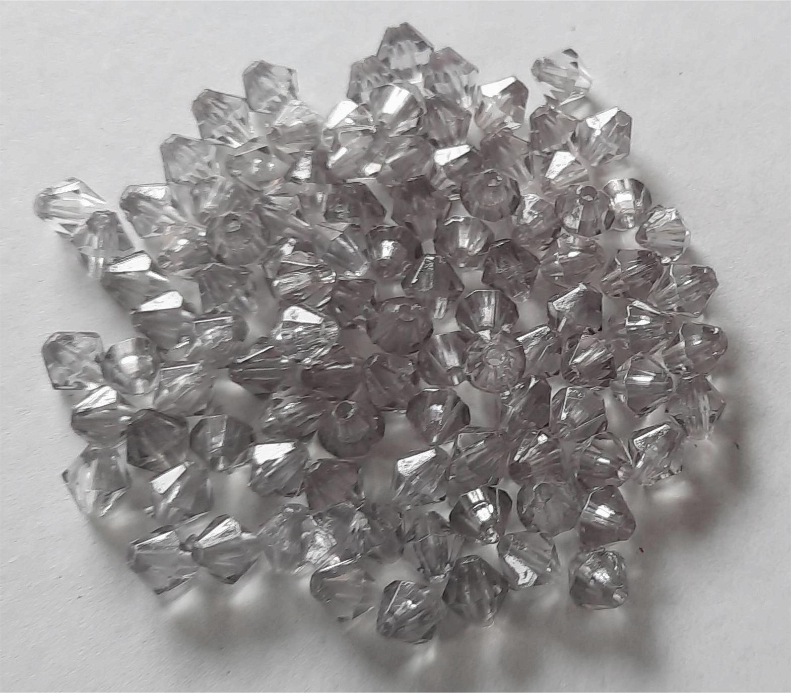 1000 x facetkralen grijs 6mm