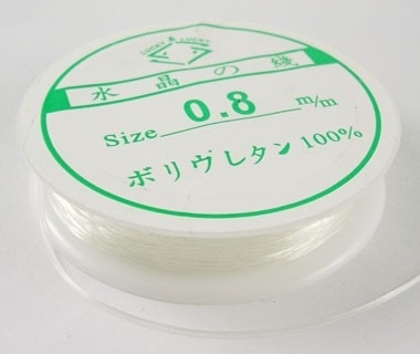 rol transparant nylon elastiek 0.8mm  9 meter