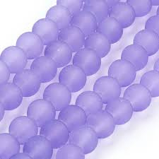 250 Glaskralen frosted licht paars 4mm