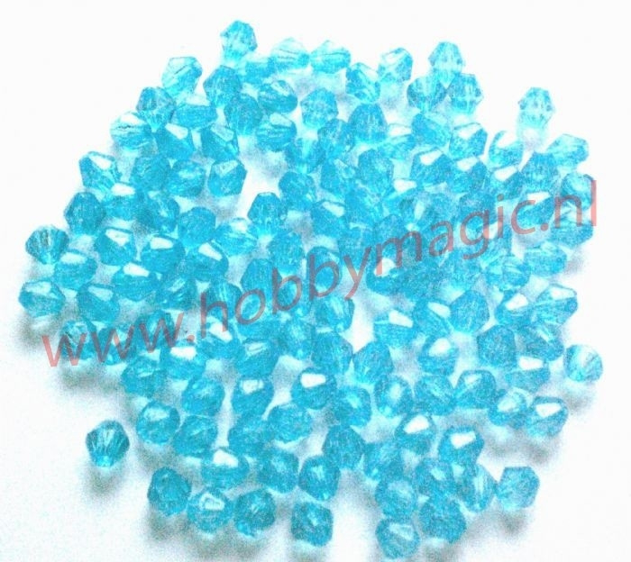 Facetkralen 4mm aqua 125 gram