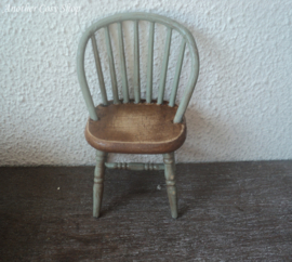 Dollhouse miniature stick chair green 1"scale