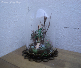 Puppenhaus-Miniatur-Glaskuppel mit Gecko im Maßstab 1:12