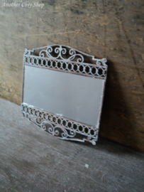 Dollhouse miniature mirror with ornated frame in 1"scale (large)