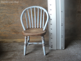 Dollhouse miniature stick back chair blue in 1"  scale