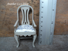 Dollhouse miniature armchair French blue fabric 1"scale