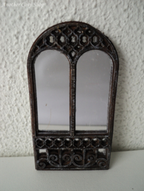 Dollhouse miniature cathedral style stained mirror in 1" scale