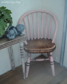 Dollhouse miniature stick back  chair pink 1"scale