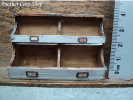 Dollhouse miniature four compartment cabinet in 1"scale