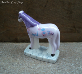 Statue lilac horse with painting