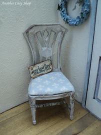 Dollhouse miniature white chair in 1" or 1:12 scale