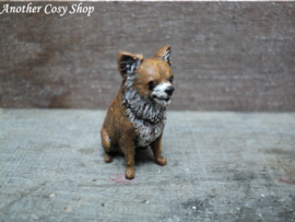 Dollhouse miniature sitting dog chihuahua in 1" scale