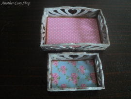 Dollhouse miniature set of serving trays in 1" scale