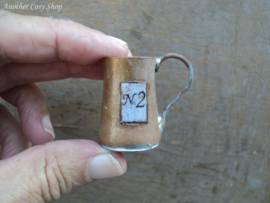 Dollhouse miniature vintage metal pitcher in 1"scale