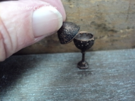 Dollhouse miniature small goblet with lid in 1"scale