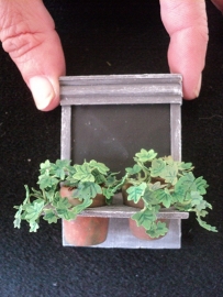 Dollhouse miniature  blackboard with plants in 1"scale