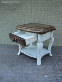 Dollhouse miniature small table with drawer in 1" scale