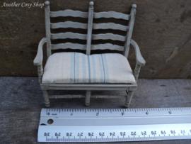 Dollhouse miniature twoseater bench in 1" scale