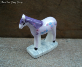 Statue lilac horse with painting