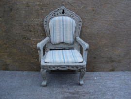 Dollhouse miniature armchair in French style in 1" scale