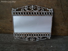 Dollhouse miniature mirror with ornated frame in 1"scale (large)