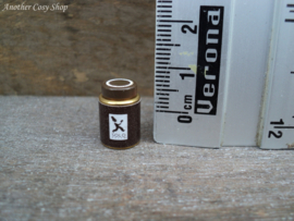 Poppenhuis miniatuur metalen blikje met deksel voor koffie schaal 1:12