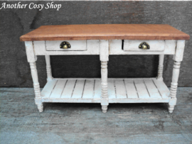 Dollhouse miniature work table with drawers in 1" scale