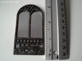 Dollhouse miniature cathedral style stained mirror in 1" scale