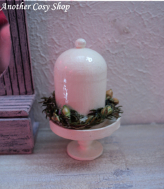 Dollhouse miniature cloche on stand in one inch scale