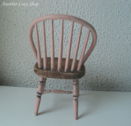 Dollhouse miniature stick back  chair pink 1"scale