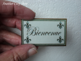 Dollhouse miniature doormat 'Bienvenue' 1"scale