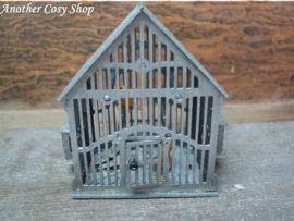 Dollhouse miniature bird cage with birds in one inch scale