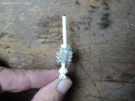 Dollhouse miniature candlestick with crystals 1" scale